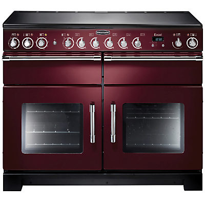 Rangemaster Excel 110 Electric Ceramic Range Cooker Cranberry/Chrome Trim